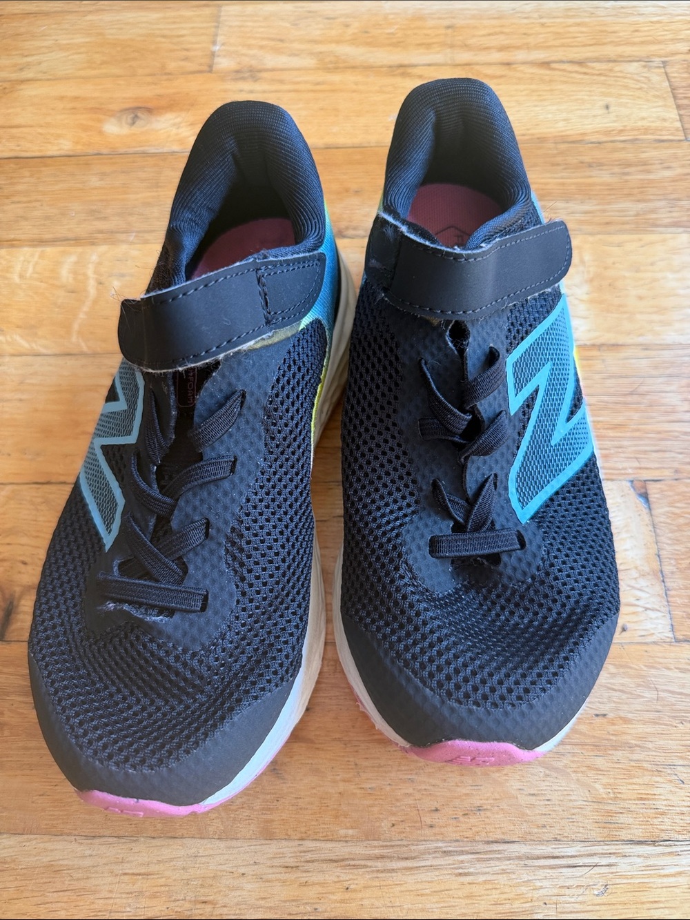 New Balance Black & Teal Kids Slip-On Sneakers